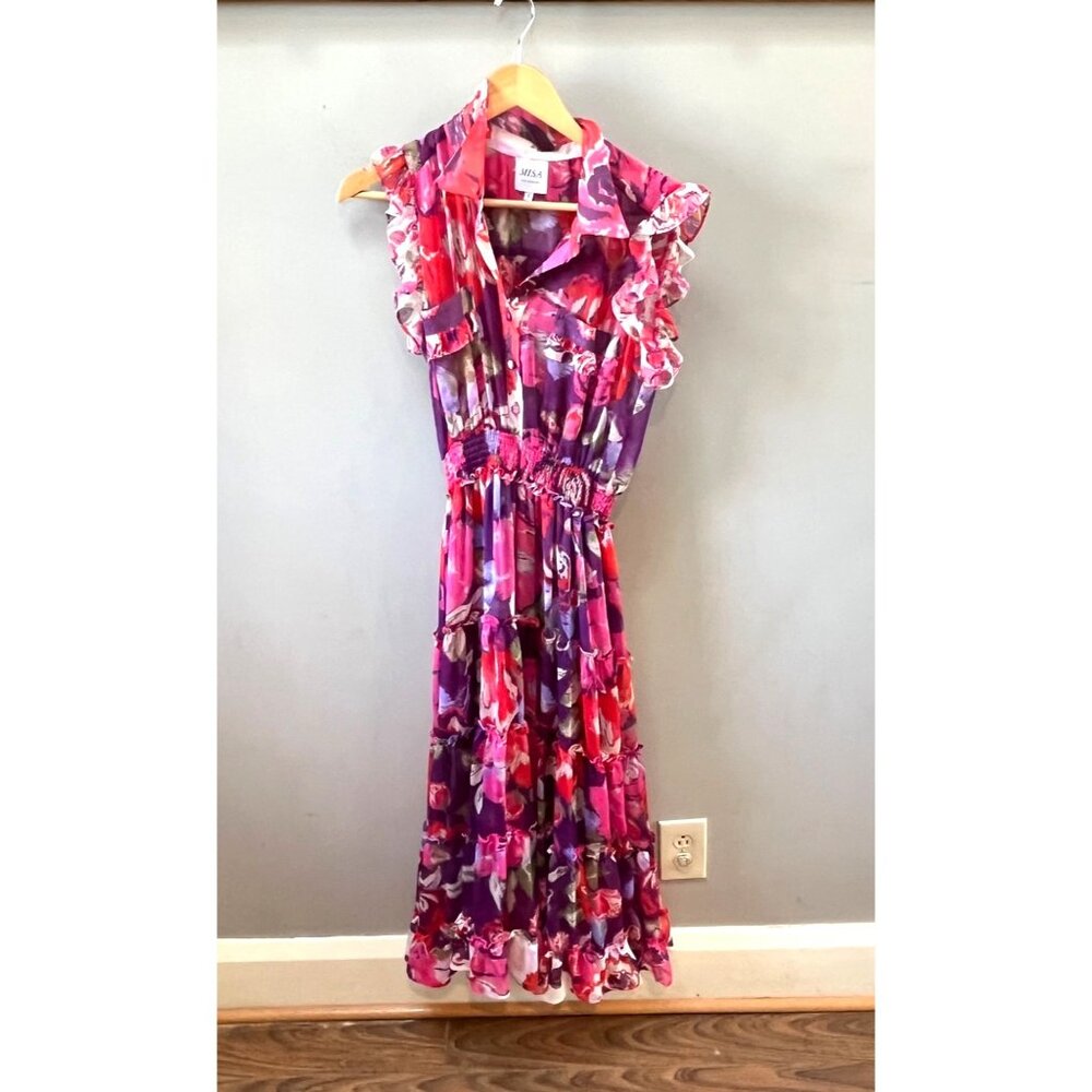 Revolve Misa Los Angeles Trina Floral‎ Chiffon Dress - S